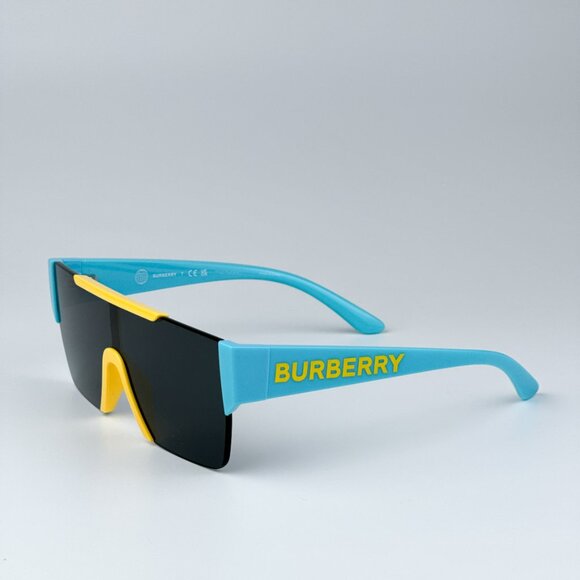 Burberry JB4387 405087 KIDS BRAND NEW Sunglasses Yellow Blue Grey Shield Unisex - Picture 7 of 10